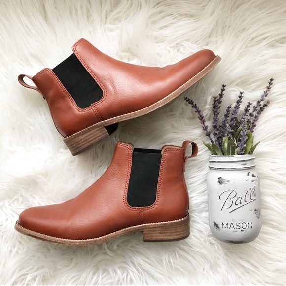 Madewell Shoes - Madewell Ainsley Chelsea Leather Boot Cognac 8.5